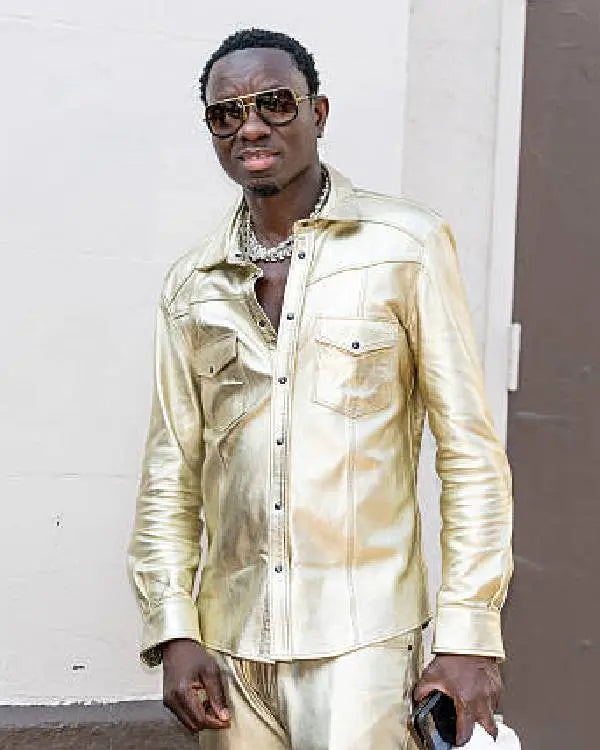 Actor Comedian Michael Blackson Metallic Shirt USA Jackets