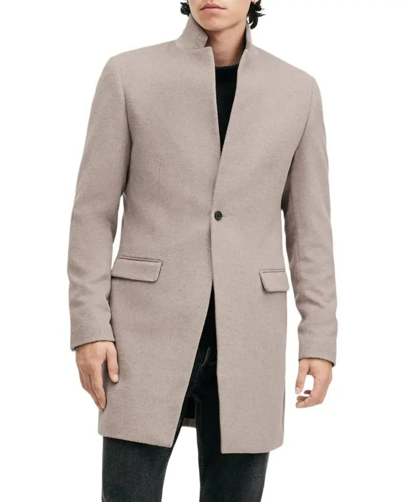 All Saints Oatmeal White Hargrove Coat USA Jackets