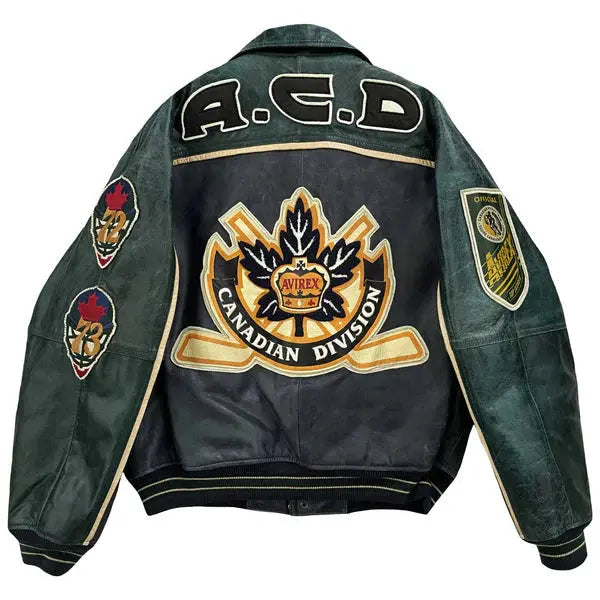 Avirex Canadian Hockey Leather Varsity Jacket USA Jackets