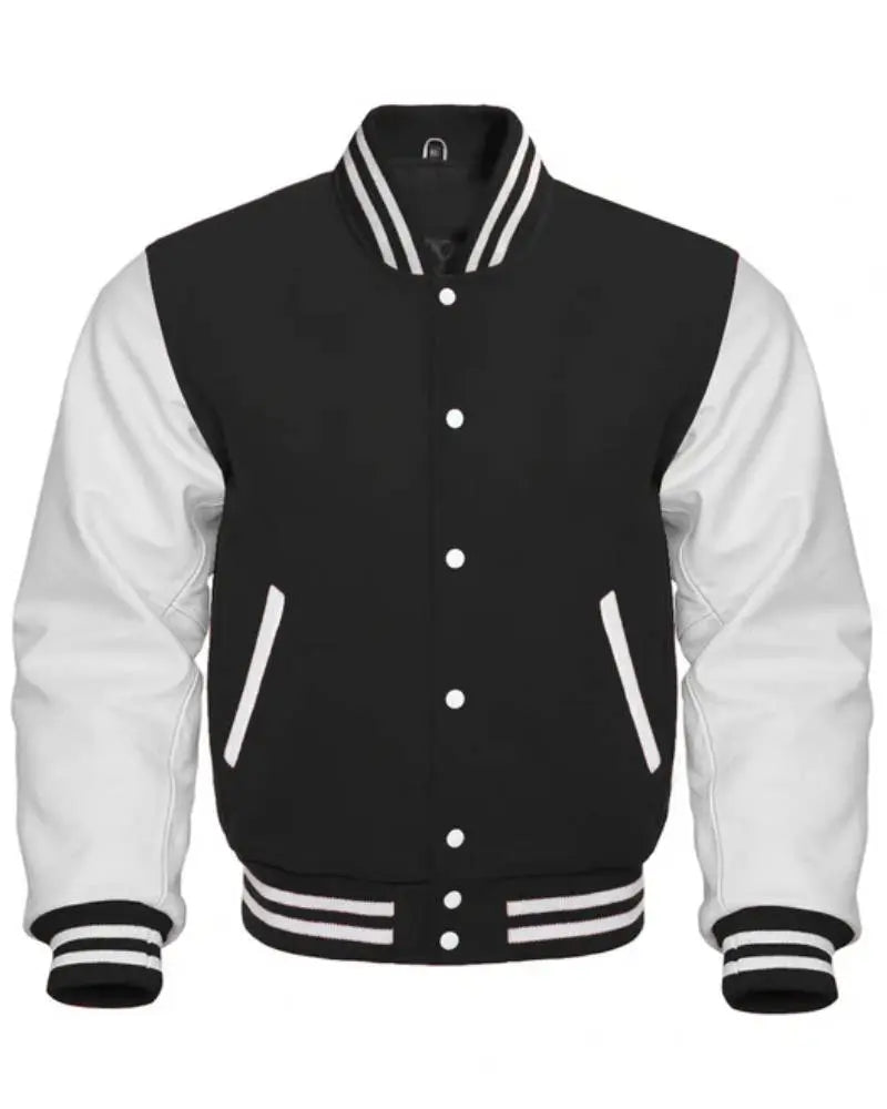 Black And White Varsity Jacket USA Jackets