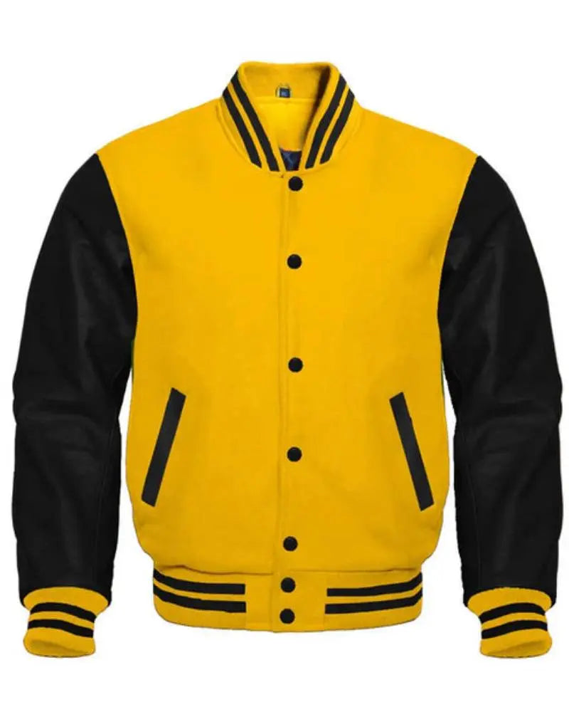 Black and Yellow Varsity Jacket USA Jackets