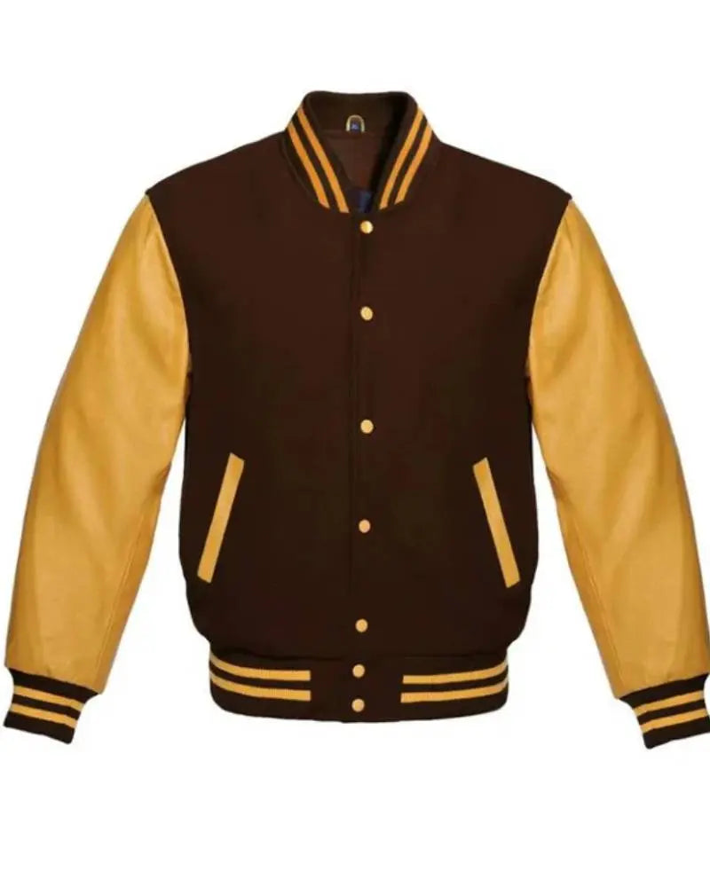 Brown And Gold Varsity Jacket USA Jackets