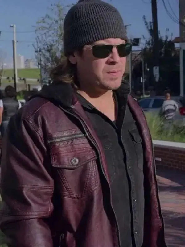 Christian Kane Leverage Redemption Maroon Leather Jacket USA Jackets