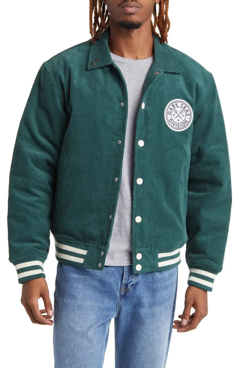 Dark Seas Cotton Corduroy Varsity Jacket USA Jackets