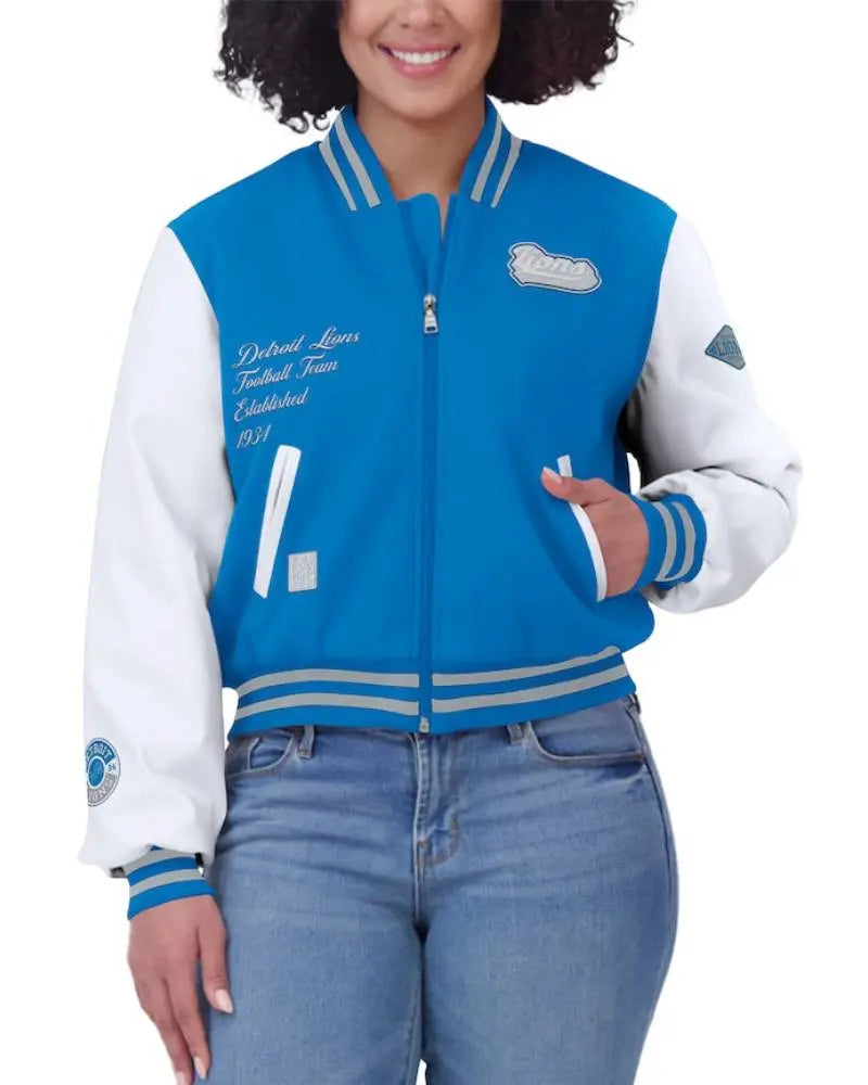 Detroit Lions Women’s Varsity Full-Zip Jacket USA Jackets