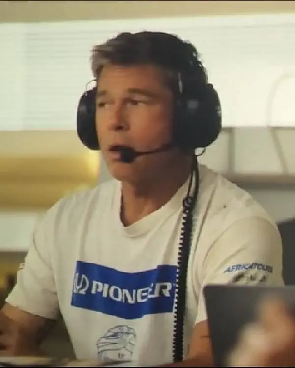 F1 The Movie 2025 Brad Pitt White T-shirt USA Jackets