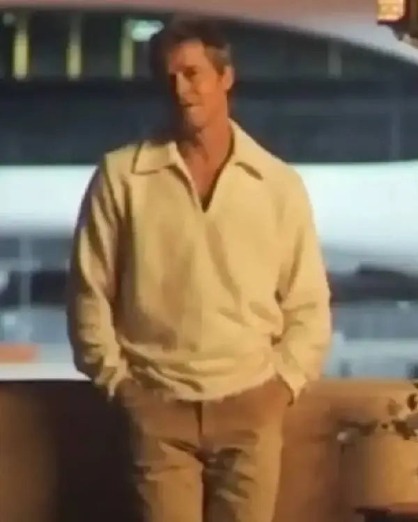 F1 The Movie Brad Pitt White Sweatshirt USA Jackets