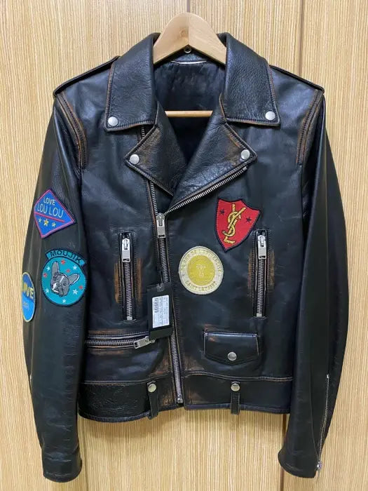 G Eazy Saint Laurent Paris Vintage Calf Leather Jacket USA Jackets