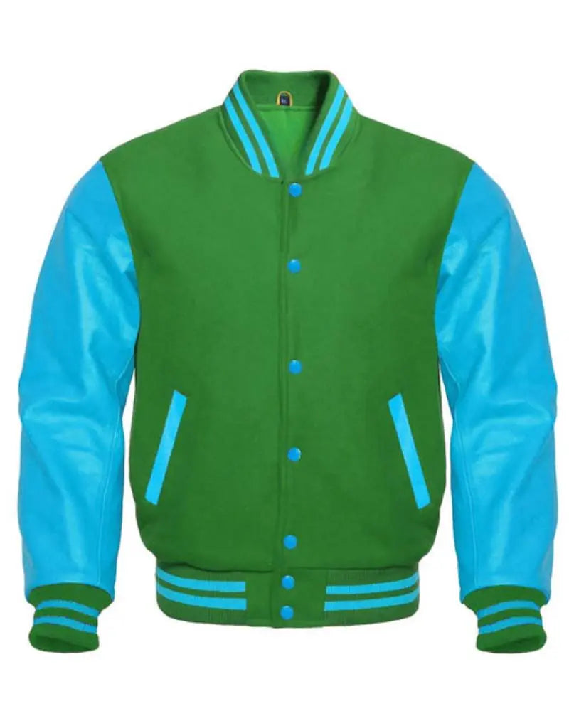 Green & Blue Varsity Jacket USA Jackets