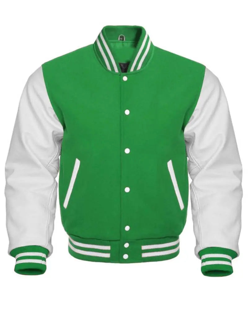 Green & White Varsity Jacket USA Jackets
