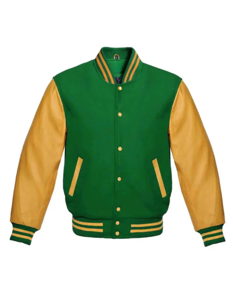 Green and Gold Varsity Jacket USA Jackets