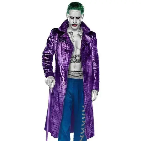 Jared Leto Joker Purple Crocodile Coat USA Jackets