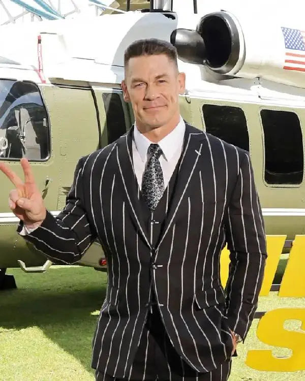 John Cena Head Of State Screening Striped Blazer USA Jackets