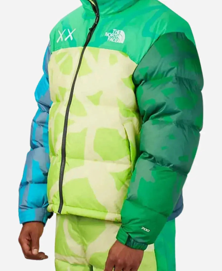 KAWS x The North Face Retro 1996 Nuptse Green Jacket - USA Jackets