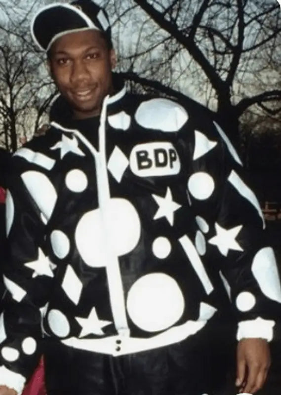 KRS One Black Leather Bomber Jacket USA Jackets