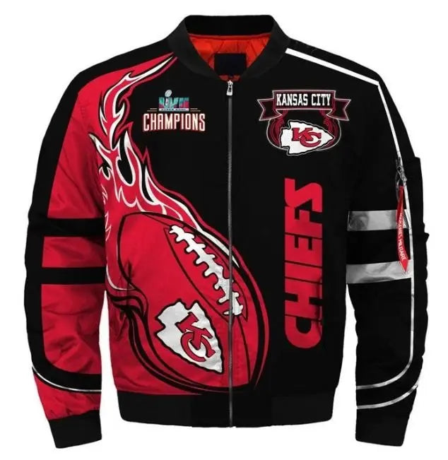 Kansas City Chiefs Black And Red Bomber Jacket USA Jackets