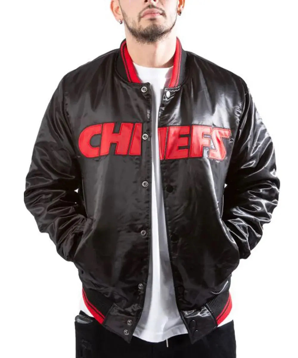 Kansas City Chiefs Black Satin Jacket USA Jackets