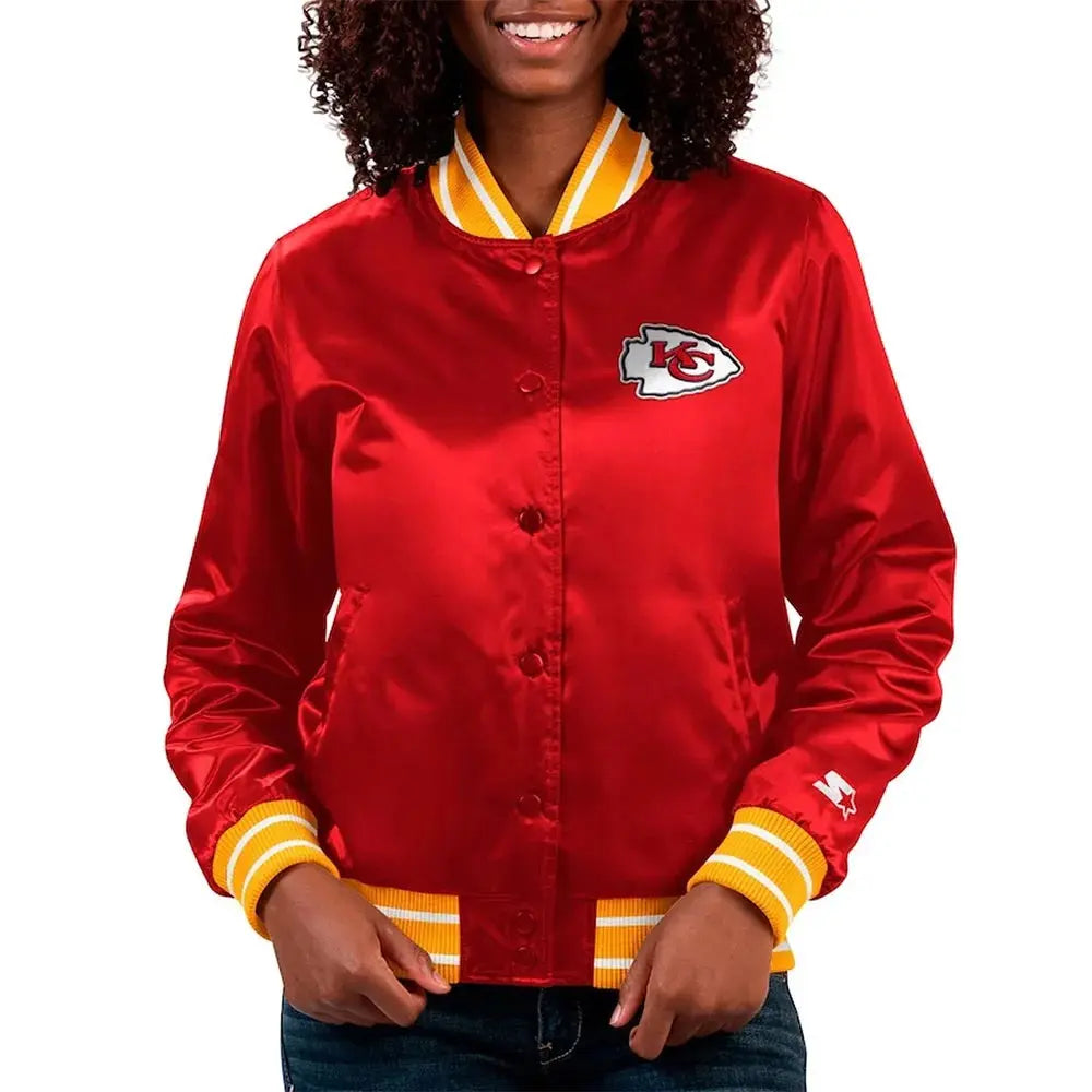 Kansas City Chiefs Full Count Red Satin Jacket USA Jackets