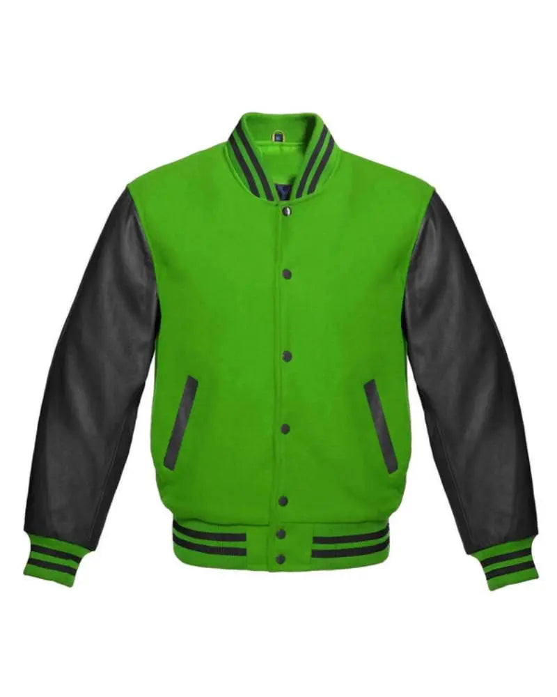 Kelly Green And Black Varsity Jacket USA Jackets