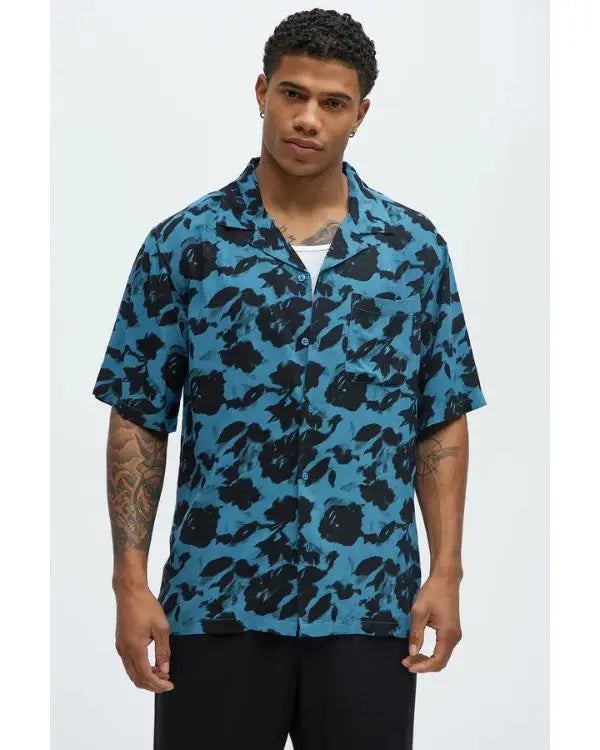Love Island USA S07 Chris Seeley Blue Floral Shirt USA Jackets