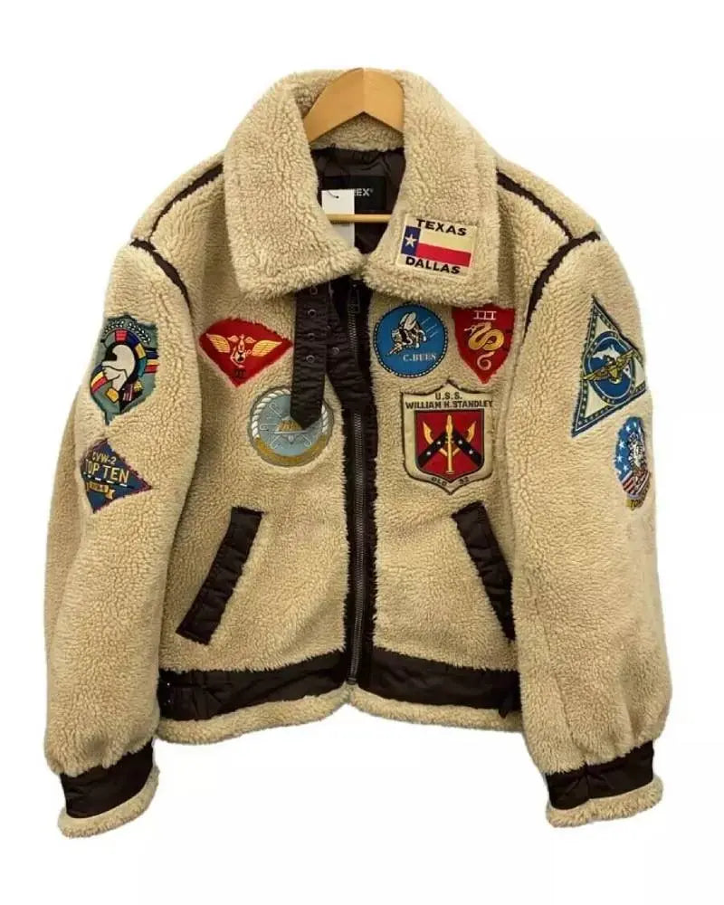 Avirex Retro B-3 Top Gun Beige Bomber Flight Jacket USA Jackets