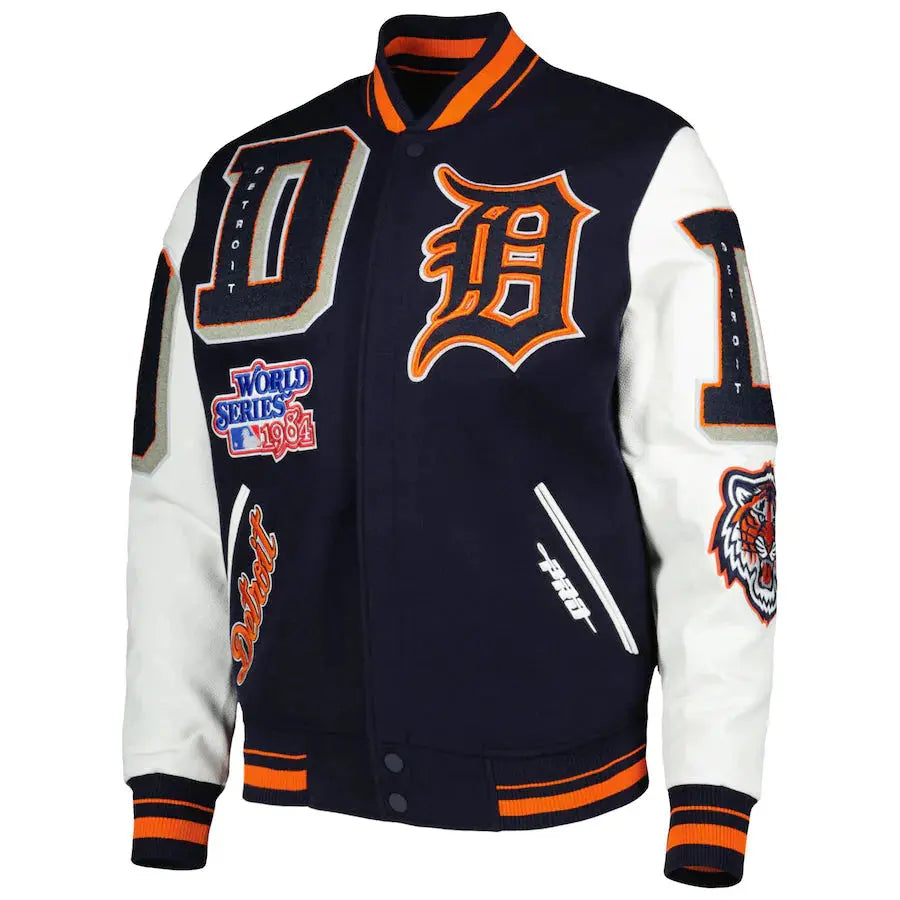 Men’s Detroit Tigers Mash Up Logo Varsity Full-zip Jacket USA Jackets