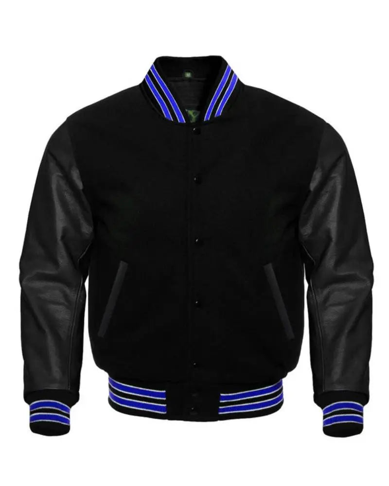 Midnight Varsity Jacket With Royal Highlights USA Jackets