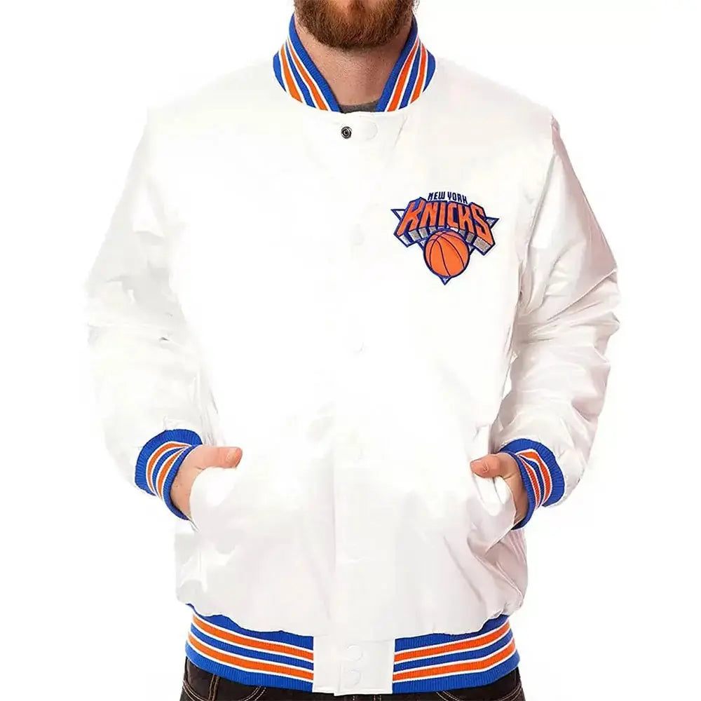 New York Knicks White Satin Jacket USA Jackets
