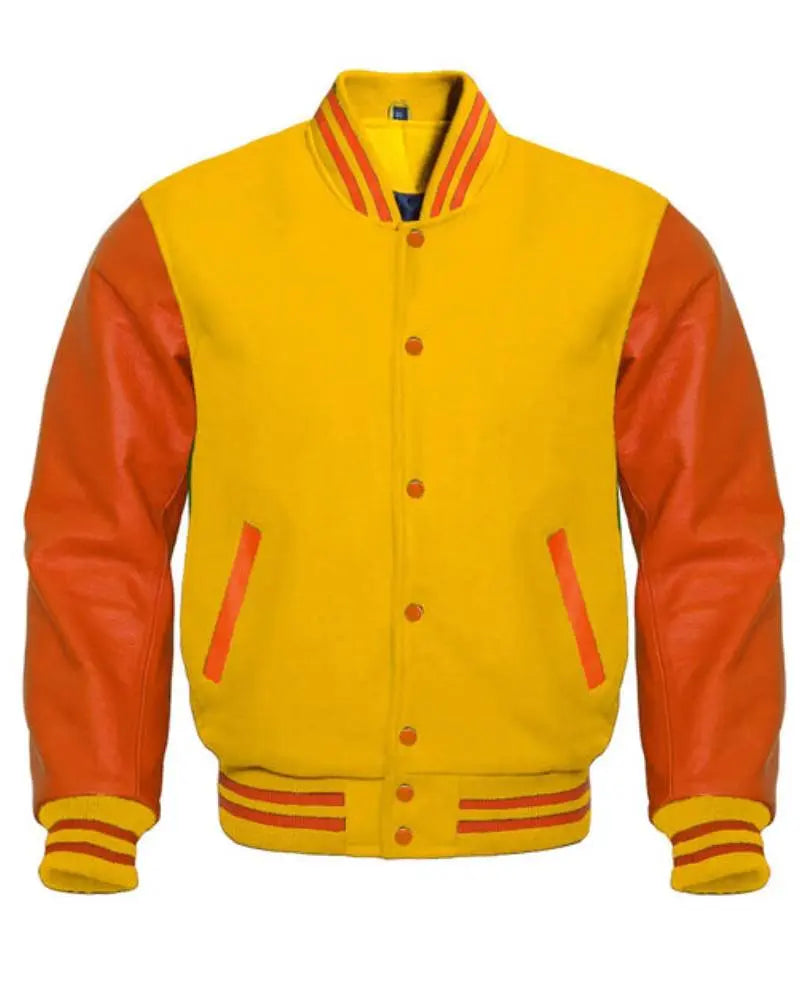 Orange And Yellow Varsity Jacket USA Jackets