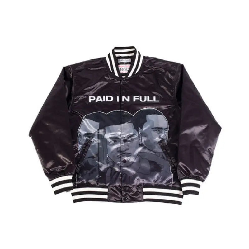 Paid In Full Black Satin Jacket USA Jackets