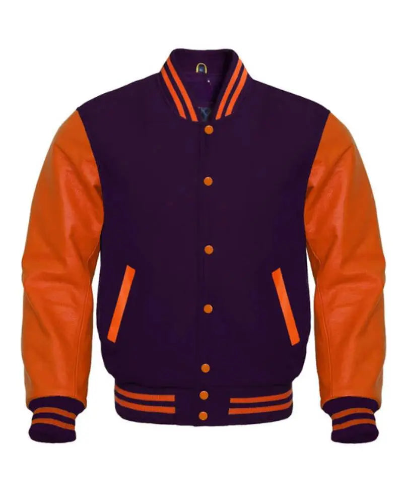 Purple & Orange Varsity Jacket USA Jackets