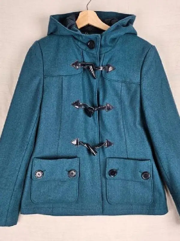 Pushers S01 Rosie Jones Teal Toggle Coat USA Jackets