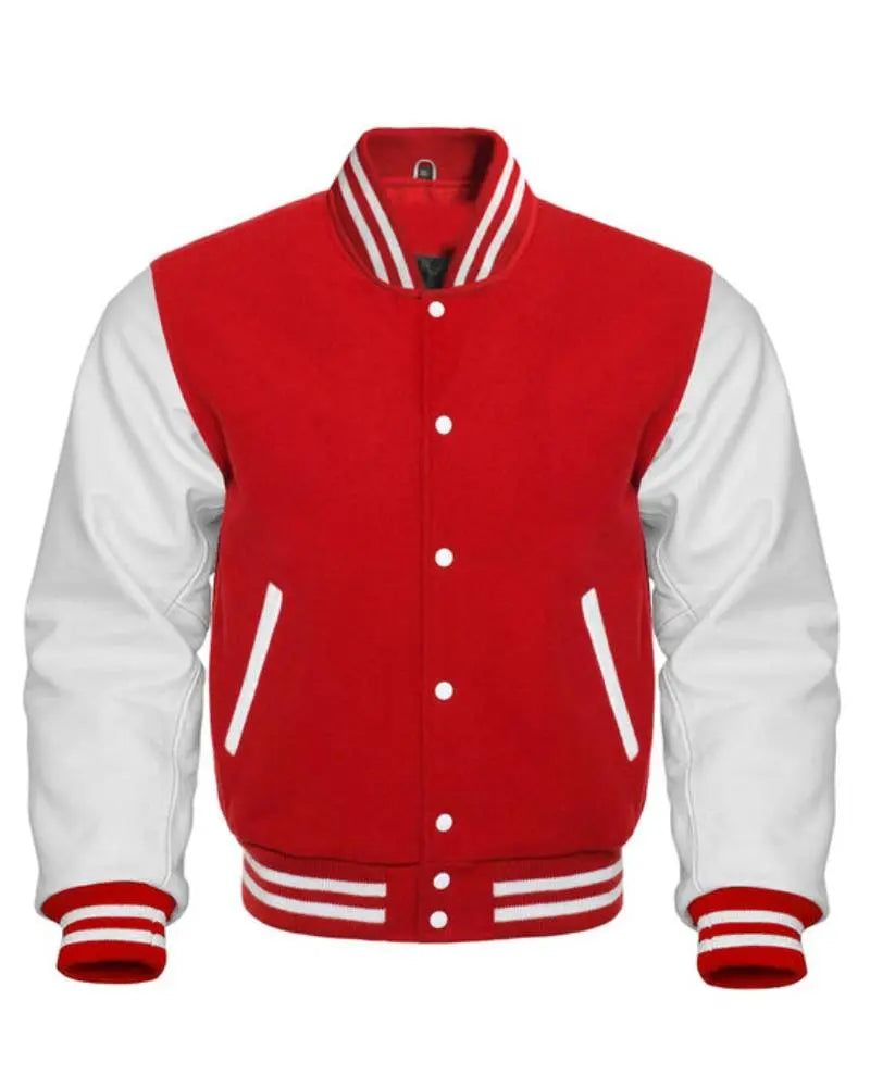 Red And White Varsity Jacket USA Jackets