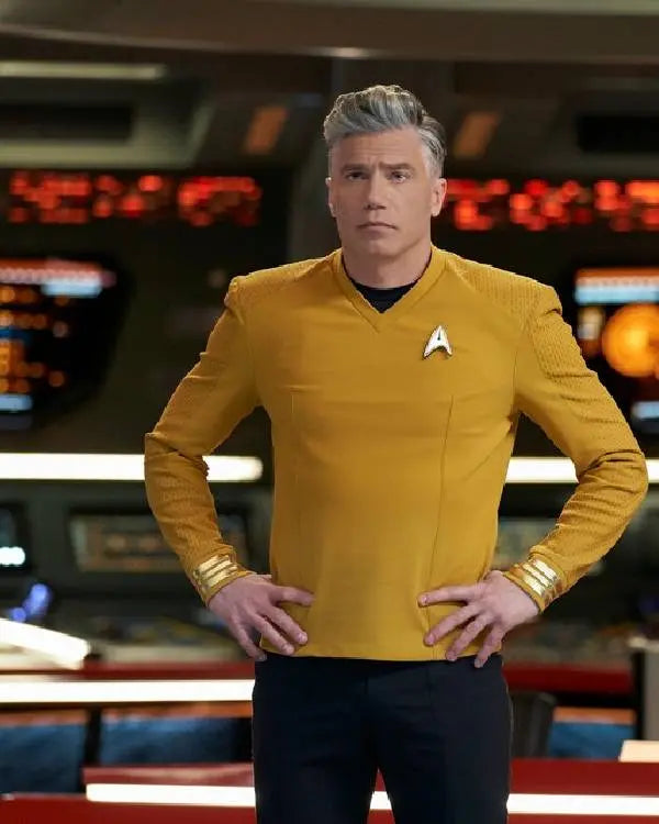 Star Trek Strange New Worlds Anson Mount Yellow Shirt USA Jackets