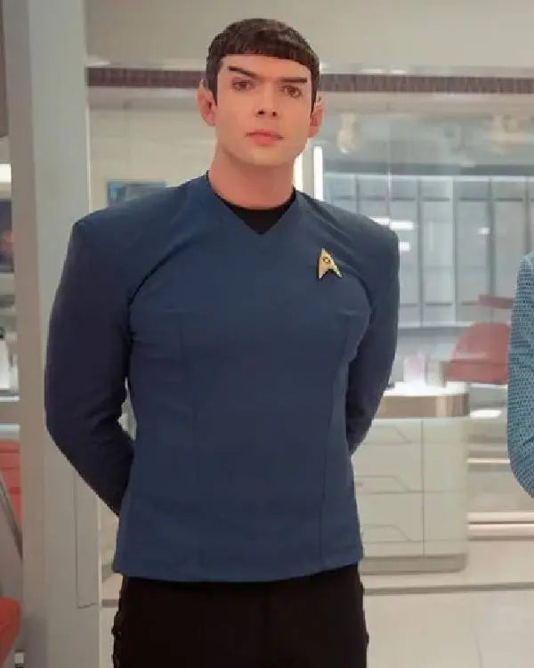 Star Trek Strange New Worlds Ethan Peck Blue Shirt USA Jackets