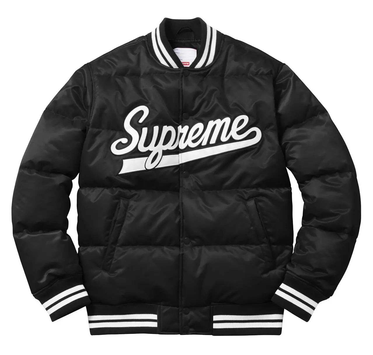 Supreme Black Puffy Varsity Jacket USA Jackets