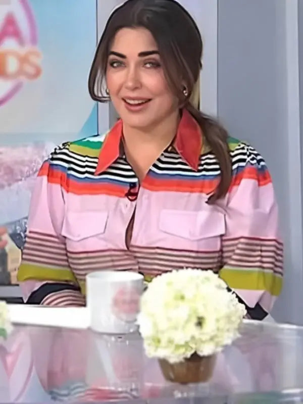 The Today Show 2025 Bobbie Thomas Striped Shirt Dress USA Jackets