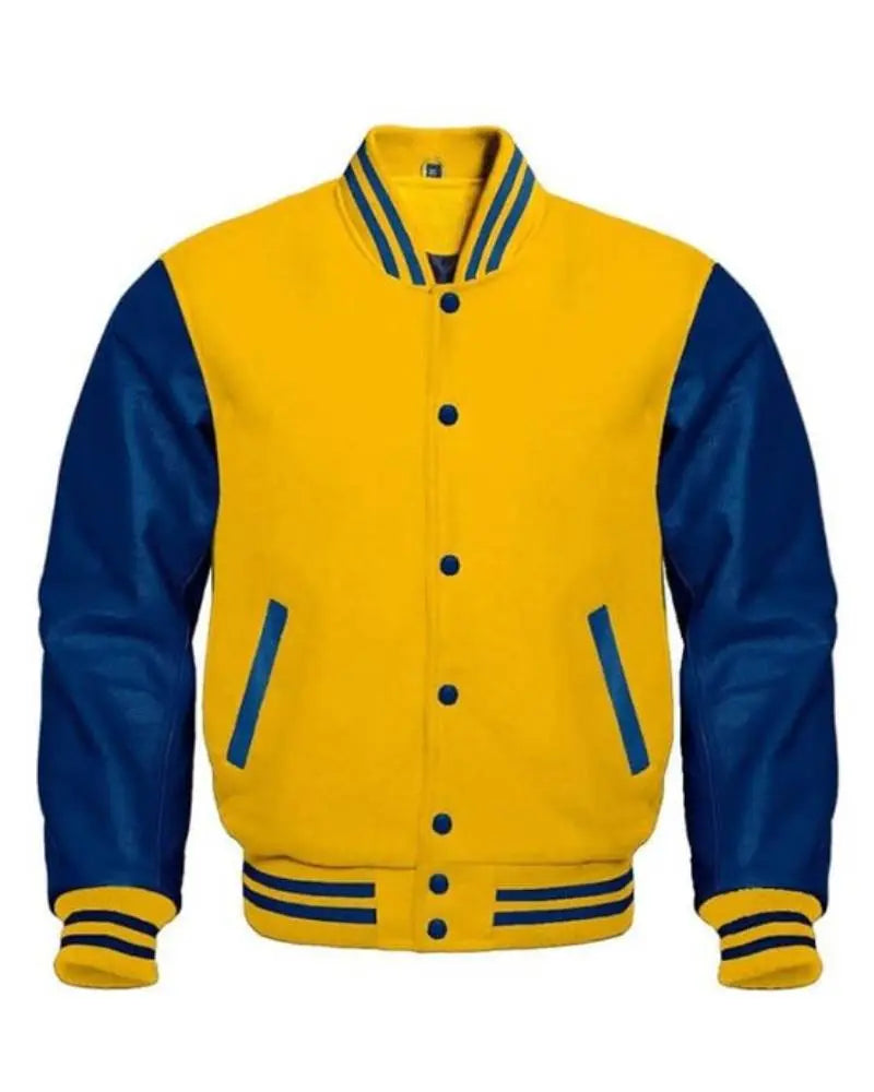 Yellow And Blue Varsity Jacket USA Jackets