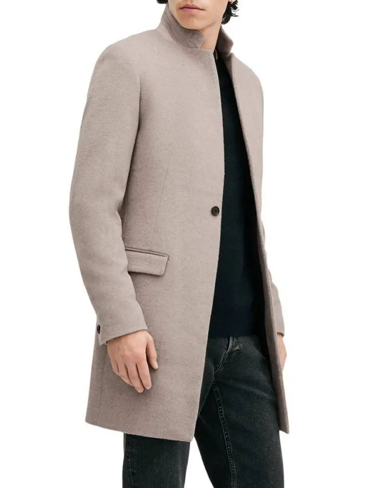 All Saints Oatmeal White Hargrove Coat USA Jackets