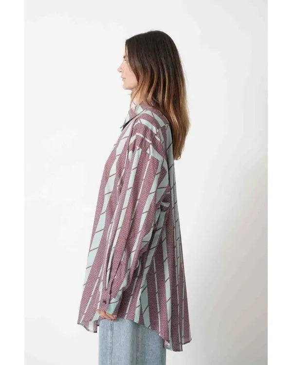 And Just Like That S03 Cynthia Nixon Brown Striped Shirt USA Jackets