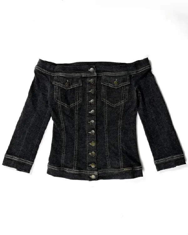 And Just Like That Sarah Jessica Parker Denim Off The Shoulders Top USA Jackets
