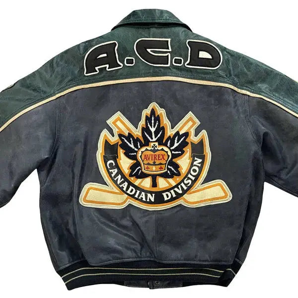 Avirex Canadian Hockey Leather Varsity Jacket USA Jackets