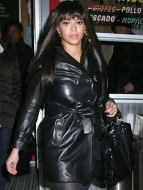 Beyonce Black Leather Coat USA Jackets