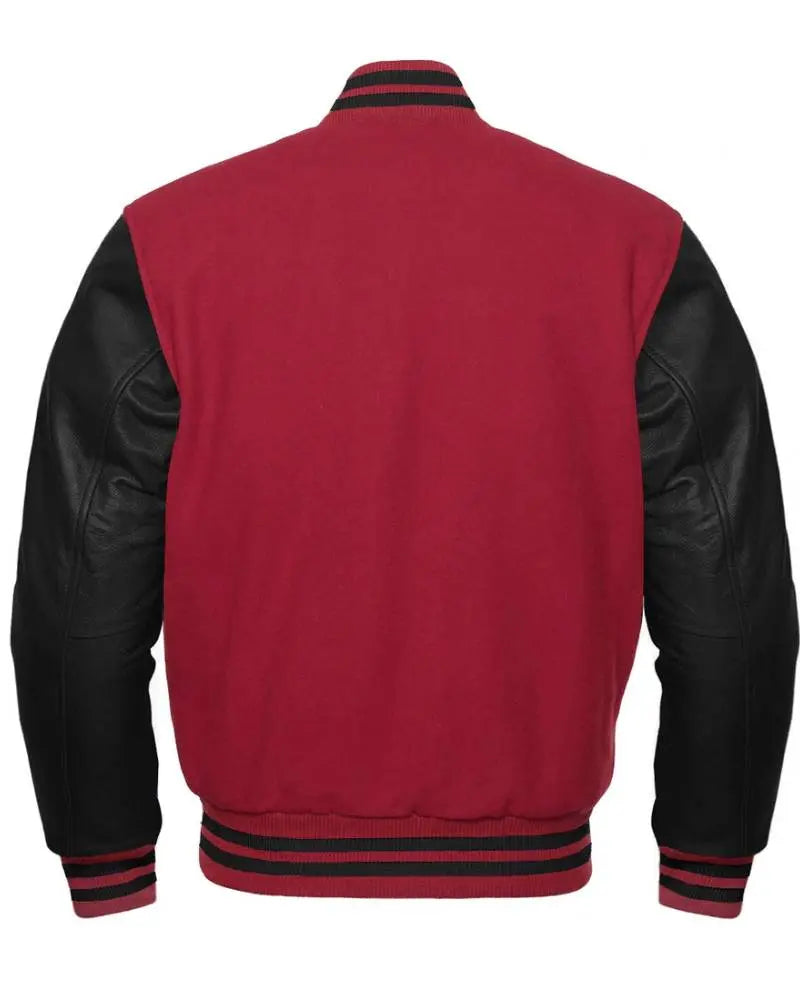 Black And Maroon Varsity Jacket USA Jackets