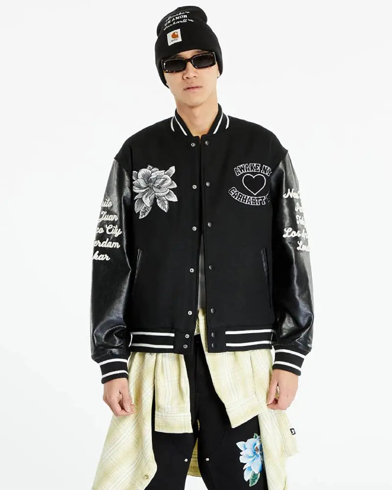 Bomber Awake NY x Carhartt WIP Black Teddy Jacket USA Jackets