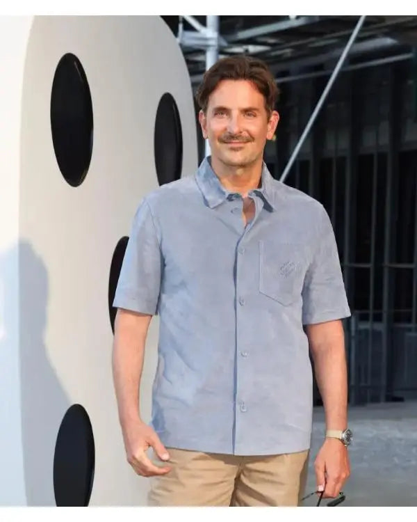 Bradley Cooper Paris Fashion Week Blue Shirt USA Jackets