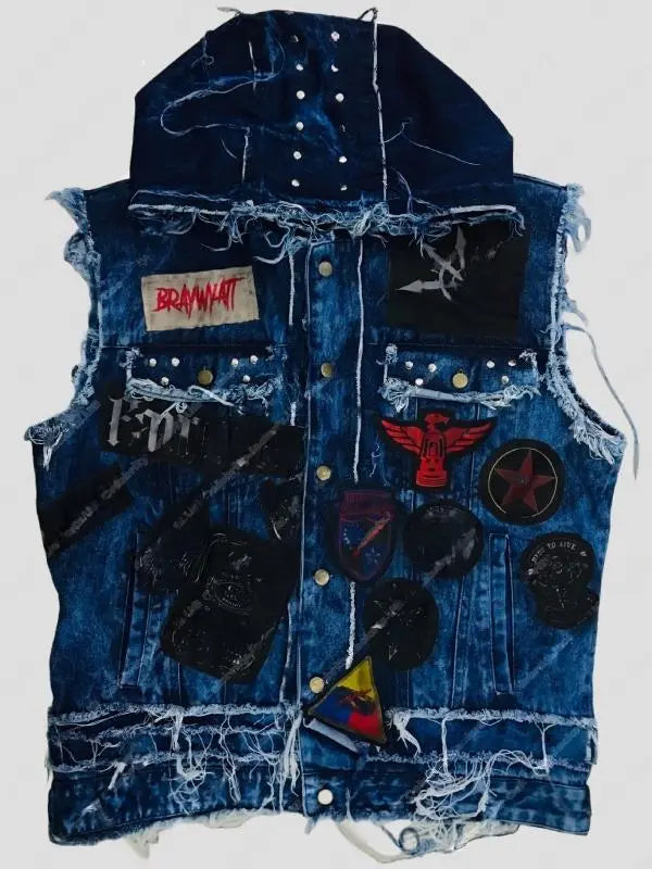 Bray Wyatt Blue Denim Hooded Vest USA Jackets