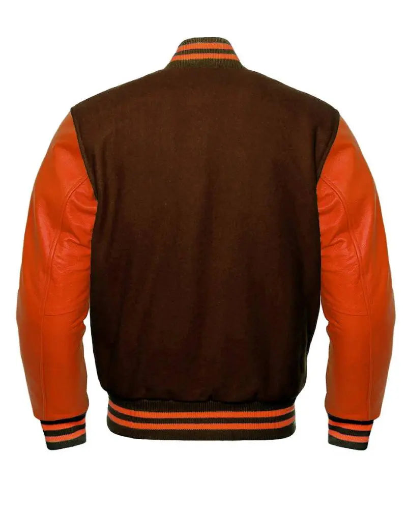 Brown And Orange Varsity Jacket USA Jackets