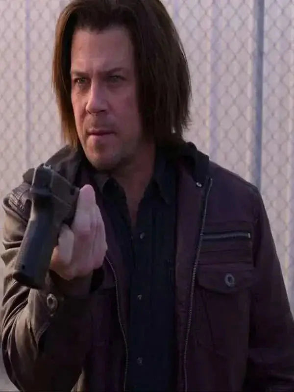 Christian Kane Leverage Redemption Maroon Leather Jacket USA Jackets