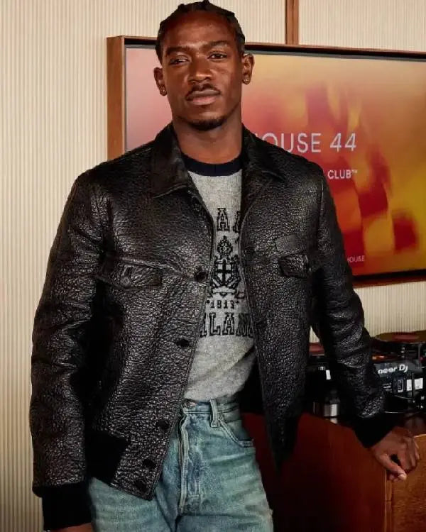 F1 Movie Damson Idris Black Leather Jacket USA Jackets